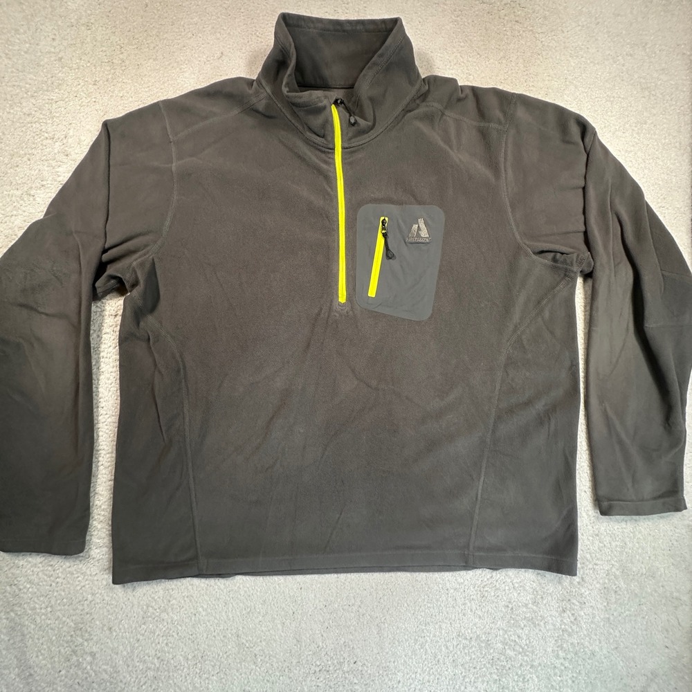 Eddie Bauer First Ascent Fleece Men XXL Gray 1/4 Zip Pullover Jacket Gorpcore